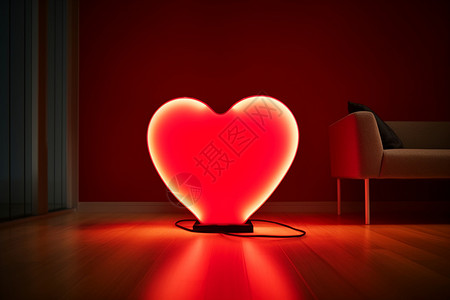 红色爱心设计的小夜灯图片
