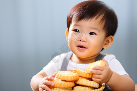 吃零食的婴儿图片
