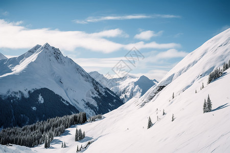 高山上的雪景图片