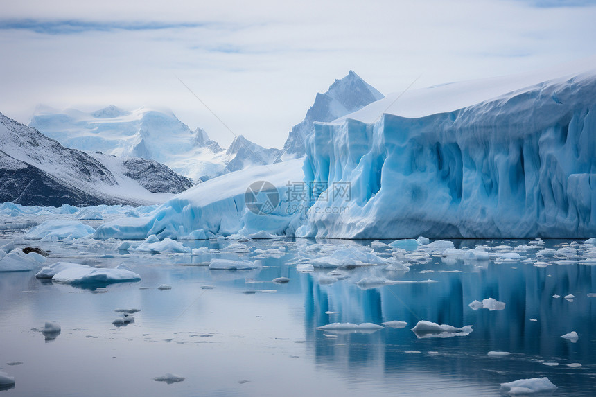 冰川融化的自然景观图片