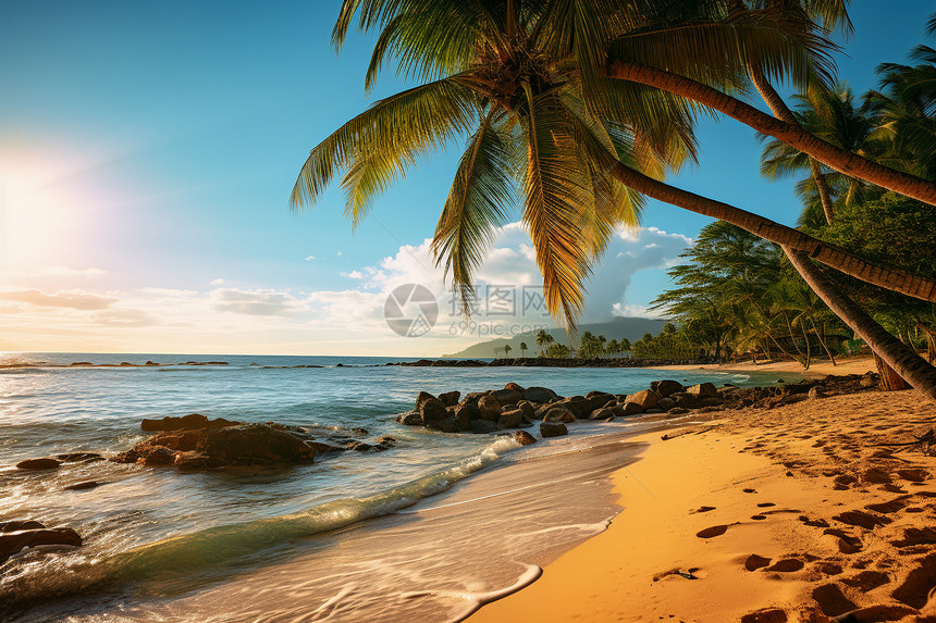 热带地区的度假海滩景观图片