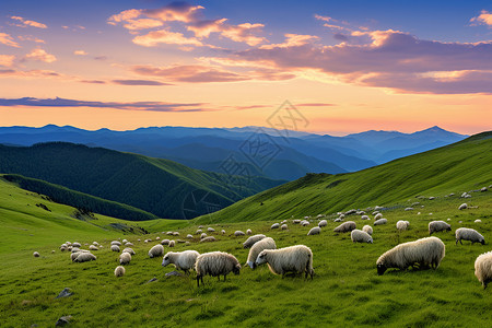 草原上的绵羊高清图片