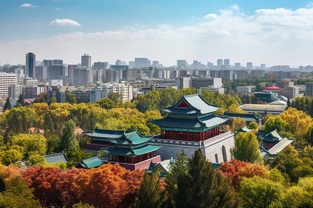 有中国古代建筑特色的建筑物背景图片