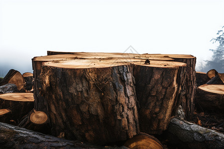 反生态森林砍伐伐木高清图片素材
