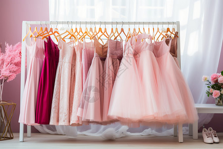 粉红色裙子女孩粉色连衣裙背景