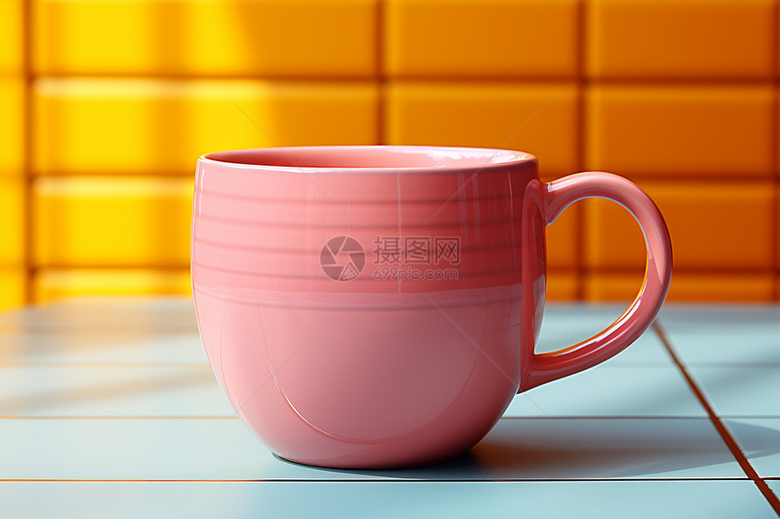 粉色陶瓷杯图片