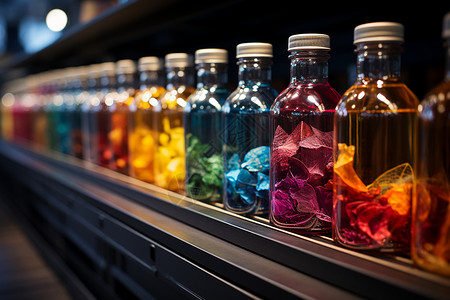 彩色饮品创意调配的饮品设计图片
