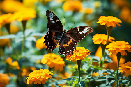 蝴蝶停在了花朵上背景图片