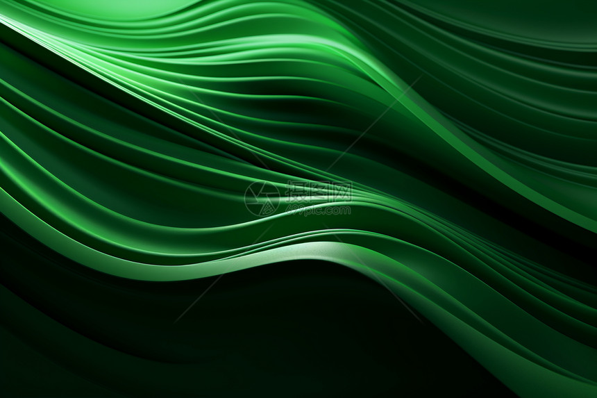 绿色波纹背景图片
