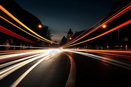 晚上的马路黑夜中的高速公路设计图片