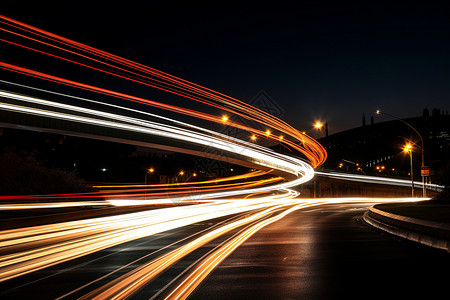 夜间马路夜间的交通道路设计图片