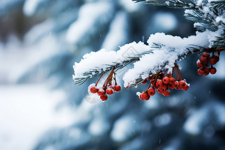 雪后的树木图片