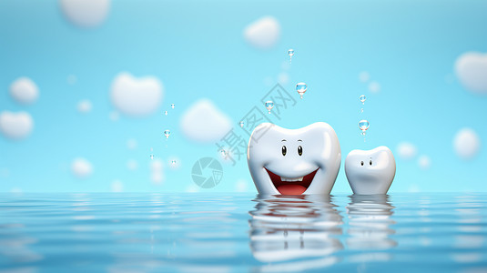 口腔保健美白健康的牙齿概念图设计图片