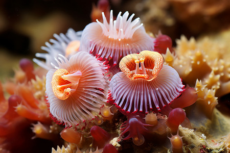 海底野生的海葵图片