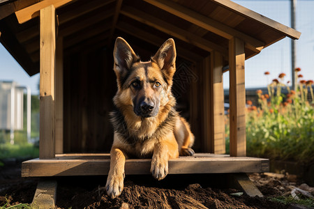 家养的德国牧羊犬背景图片