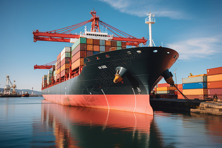 国际运输港口的货船图片