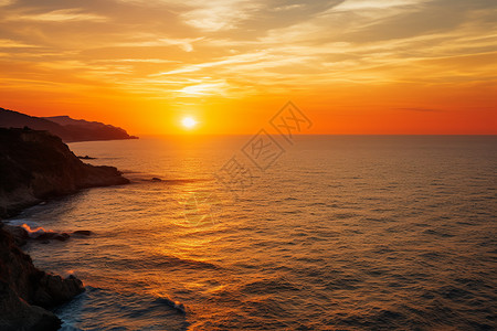 宁静日落的岛屿背景图片