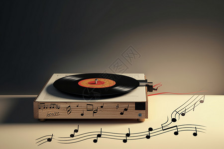 复古音符背景古典的唱片机背景