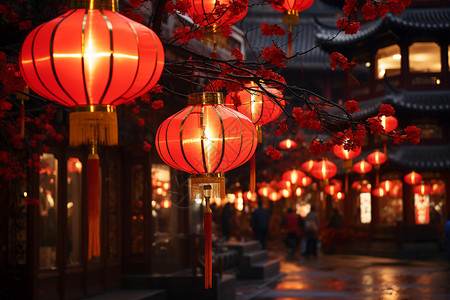 唐人街探案红色喜庆的灯笼背景