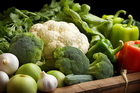 新鲜采摘的蔬菜图片