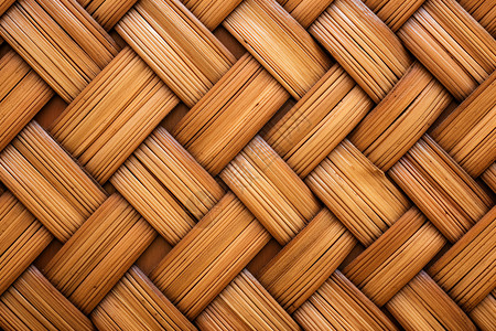 木材制作复古竹条编织艺术背景插画