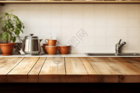 厨房中的木板材料图片