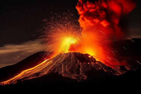 正在爆发的火山高清图片