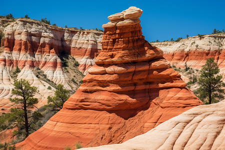 地质公园中天然形成的岩石图片