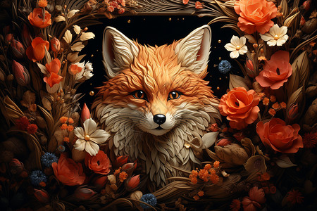 创意设计的狐狸背景图片