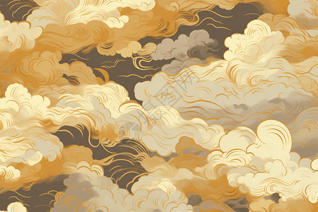 金色的中式祥云图片
