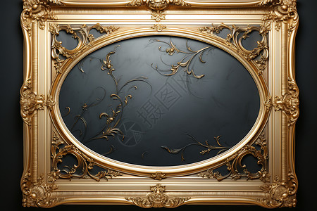 手绘金色相框哥特式复古相框背景