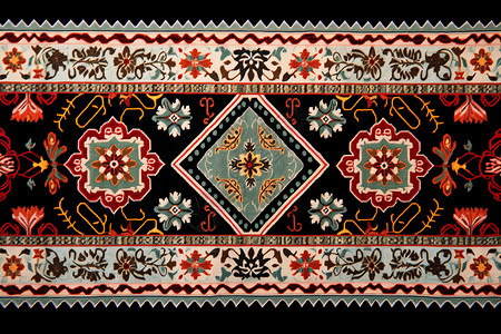 传统民族刺绣工艺的织物背景图片