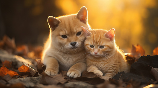 两只小猫背景图片