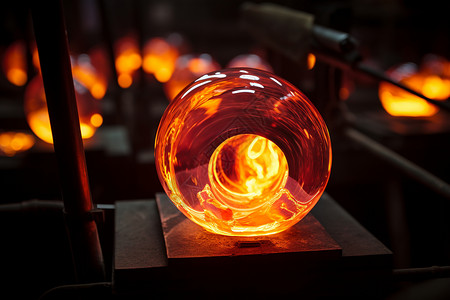 熔化的玻璃球火焰高清图片素材