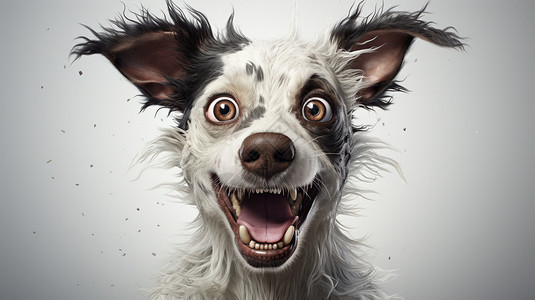 白色德国牧羊犬滑稽的小狗设计图片
