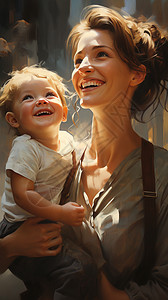 一个女人幸福的笑脸背景图片