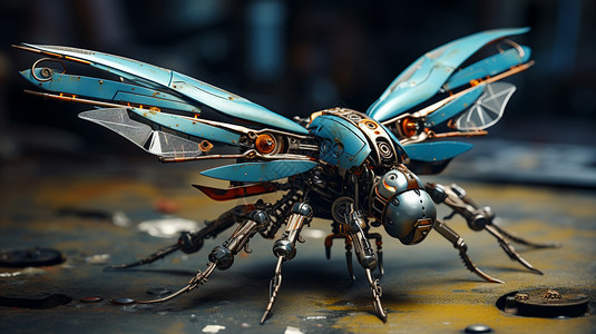 机械动物复杂的机械蜻蜓设计图片