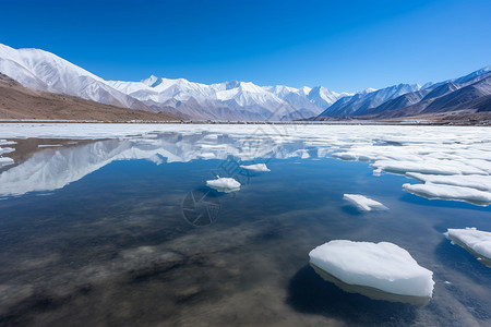 冰山的湖泊背景图片
