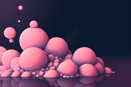 带粉色球的抽象背景图片