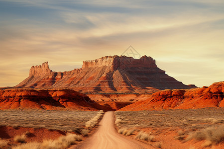 沙漠中雄伟的砂岩图片