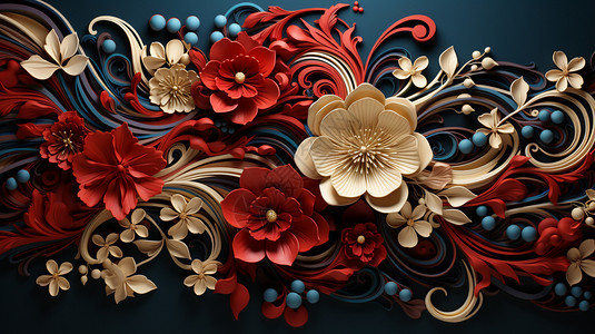 中国风花朵背景图片