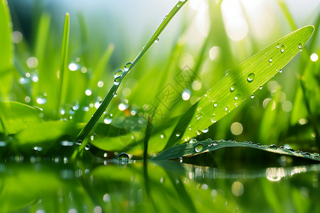 雨后新鲜的草地图片