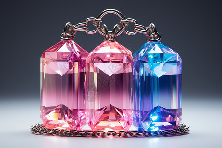紫色宝石项链绚丽梦幻宝石链设计图片