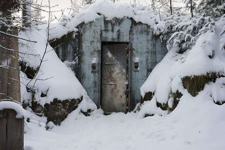 冬天的地下室入口图片