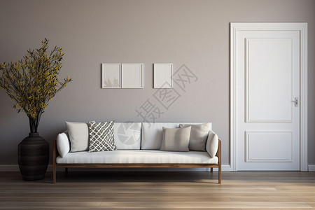 极简的纯色沙发图片