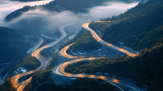 丹霞山上山上的沥青公路设计图片