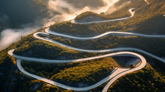 连绵的盘山公路图片