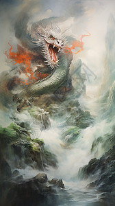 山水间的龙背景图片