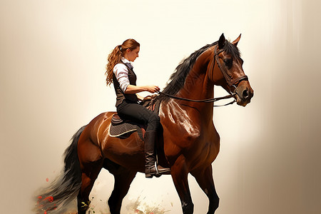 女士骑马背景图片