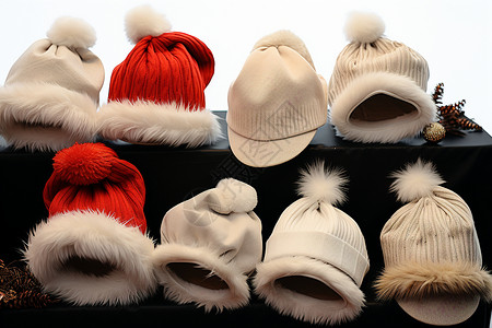 冬日圣诞主题帽子背景图片